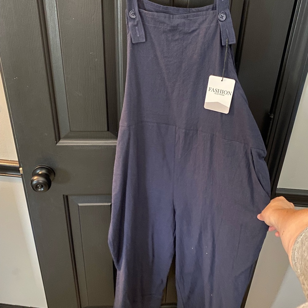 Linen Navy Jumpsuit